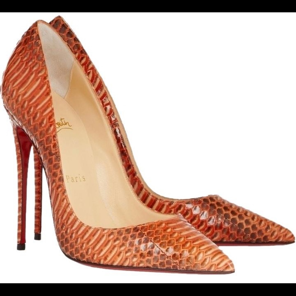 Christian Louboutin Orange Python So Kate 120